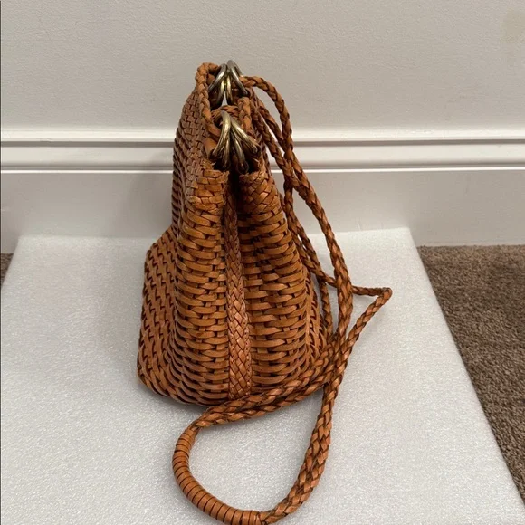 CEM vintage 1990s Woven Tan shoulder bag purse - Picture 2 of 7